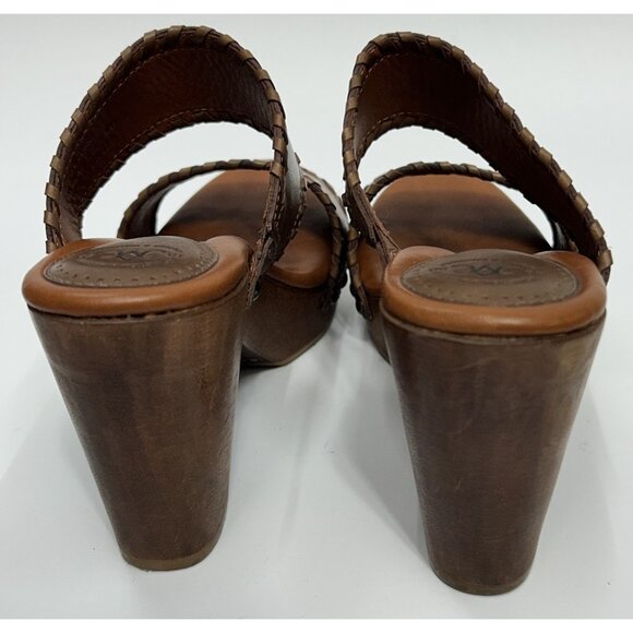 Johnston & Murphy Women's Clog Platform Sandal 8.5 Brown Leather Block Heel Boho - Picture 5 of 10